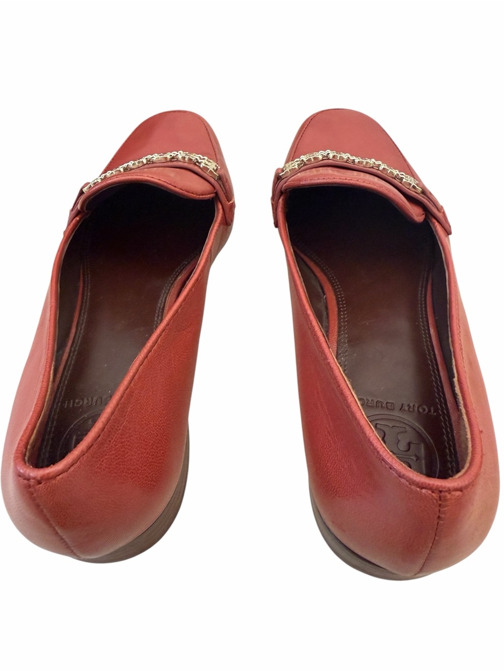 Tory Burch Leather Chain-Trim Loafers - Picture 3 of 4